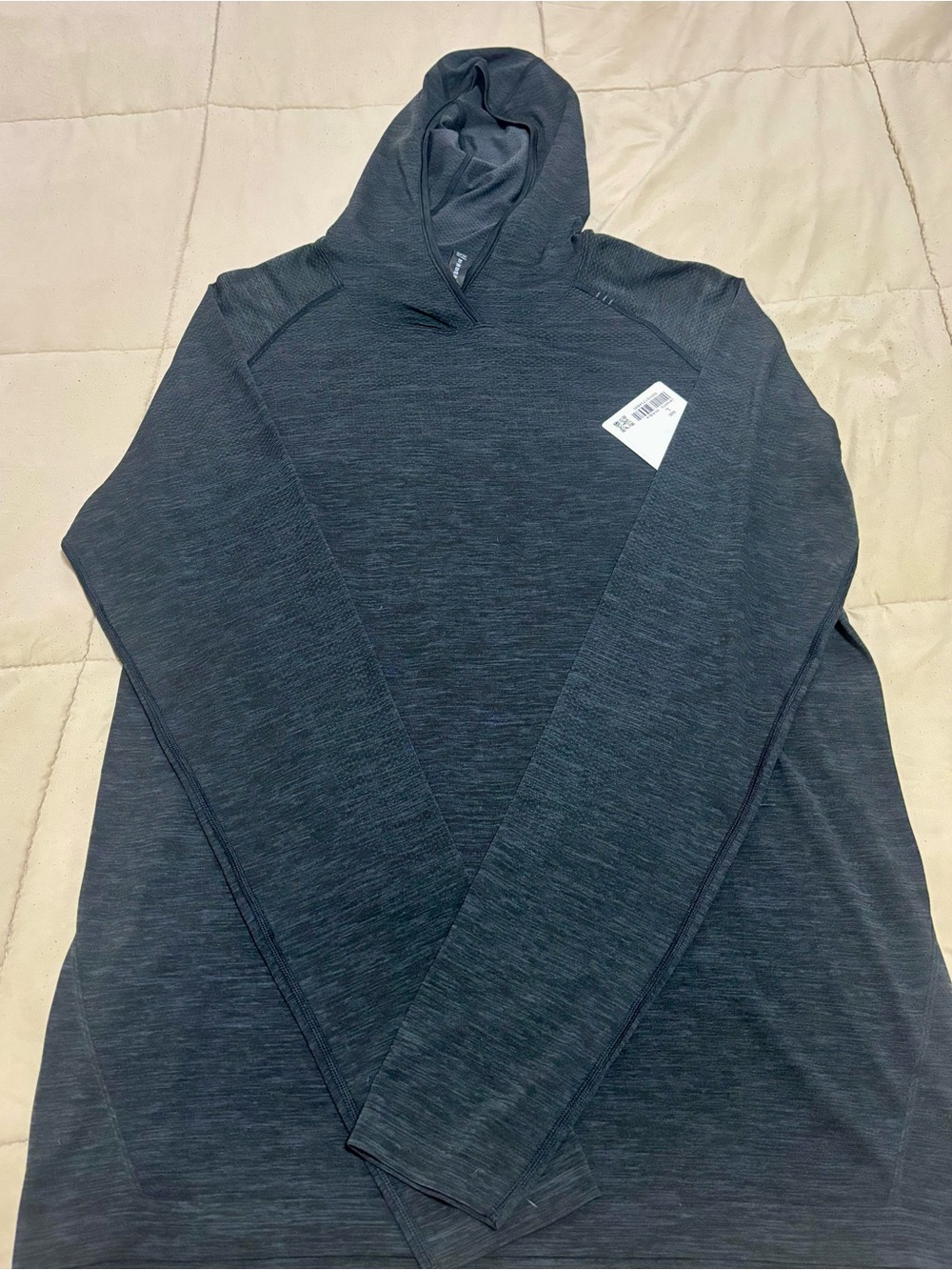lululemon athletica Dark Heather Gray Hooded Long Sleeve Top